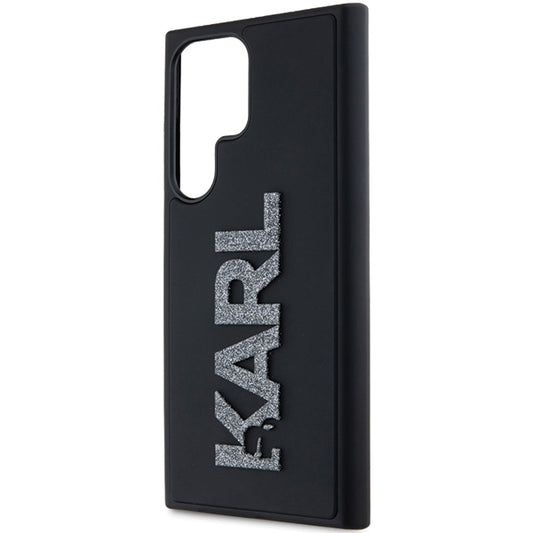 Funda para Samsung Galaxy S24 Ultra S928, Karl Lagerfeld, Logo de Goma Brillante 3D, Negra