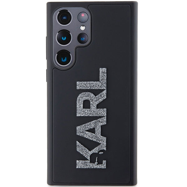 Funda para Samsung Galaxy S24 Ultra S928, Karl Lagerfeld, Logo de Goma Brillante 3D, Negra