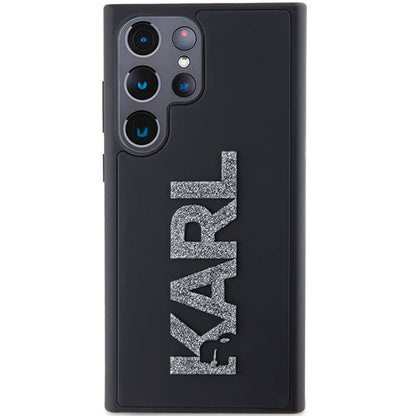 Funda para Samsung Galaxy S24 Ultra S928, Karl Lagerfeld, Logo de Goma Brillante 3D, Negra