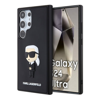 Funda para Samsung Galaxy S24 Ultra S928, Karl Lagerfeld, 3D Rubber Ikonik Karl, Negra.