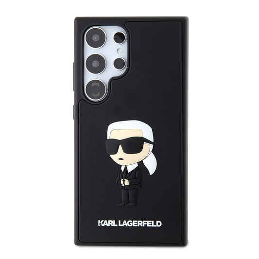 Funda para Samsung Galaxy S24 Ultra S928, Karl Lagerfeld, 3D Rubber Ikonik Karl, Negra.