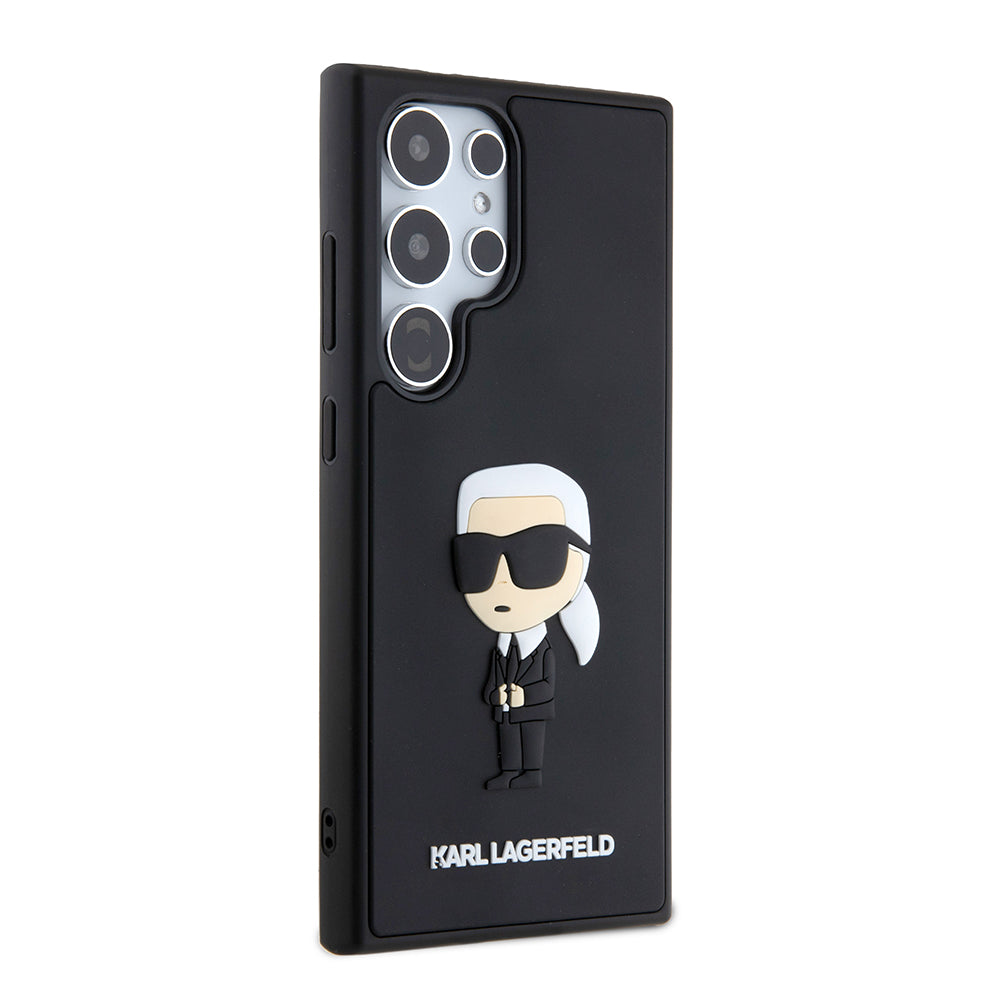 Funda para Samsung Galaxy S24 Ultra S928, Karl Lagerfeld, 3D Rubber Ikonik Karl, Negra.