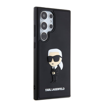 Funda para Samsung Galaxy S24 Ultra S928, Karl Lagerfeld, 3D Rubber Ikonik Karl, Negra.