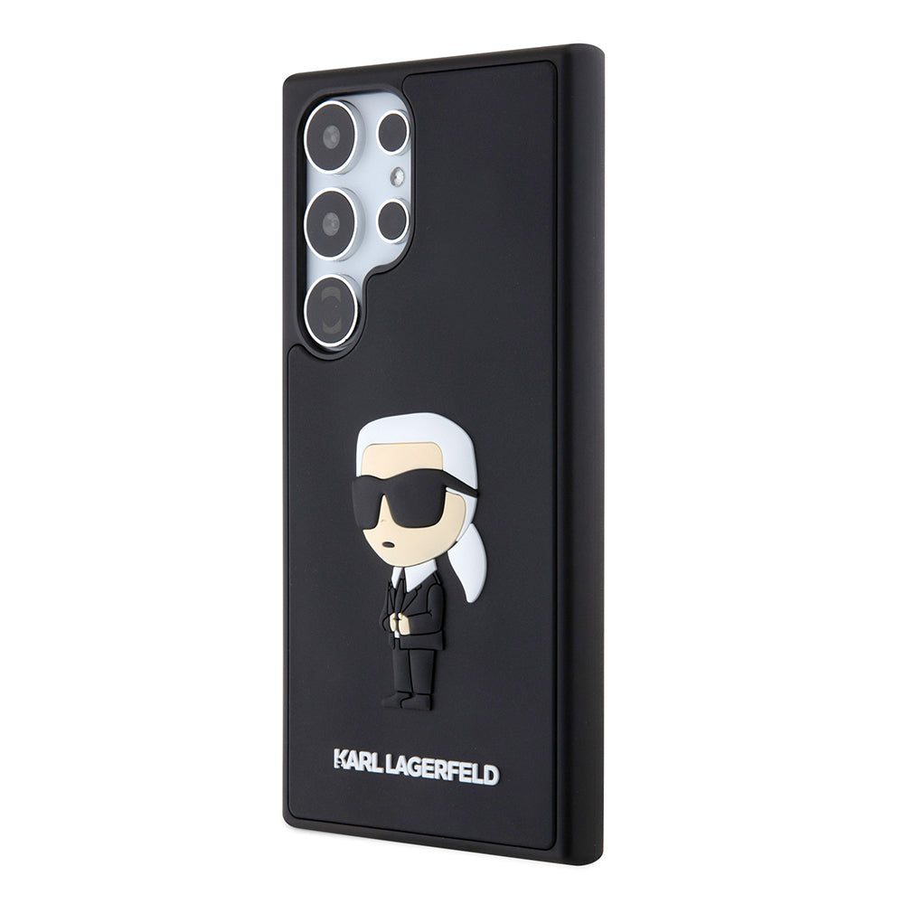 Funda para Samsung Galaxy S24 Ultra S928, Karl Lagerfeld, 3D Rubber Ikonik Karl, Negra.