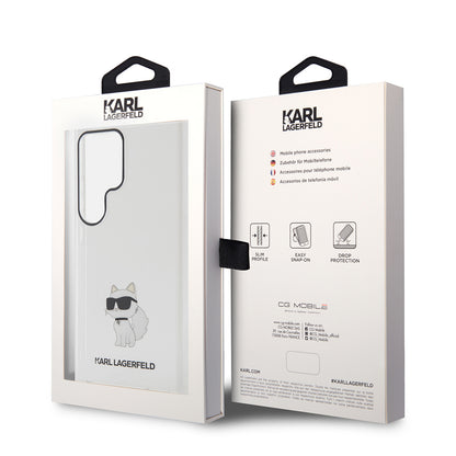 Funda para Samsung Galaxy S24 Ultra S928, Karl Lagerfeld, IML Luxury Choupette, Transparente