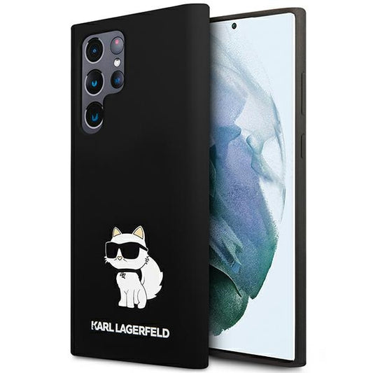 Funda para Samsung Galaxy S24 Ultra S928, Karl Lagerfeld, Silicone Choupette NFT, Negra