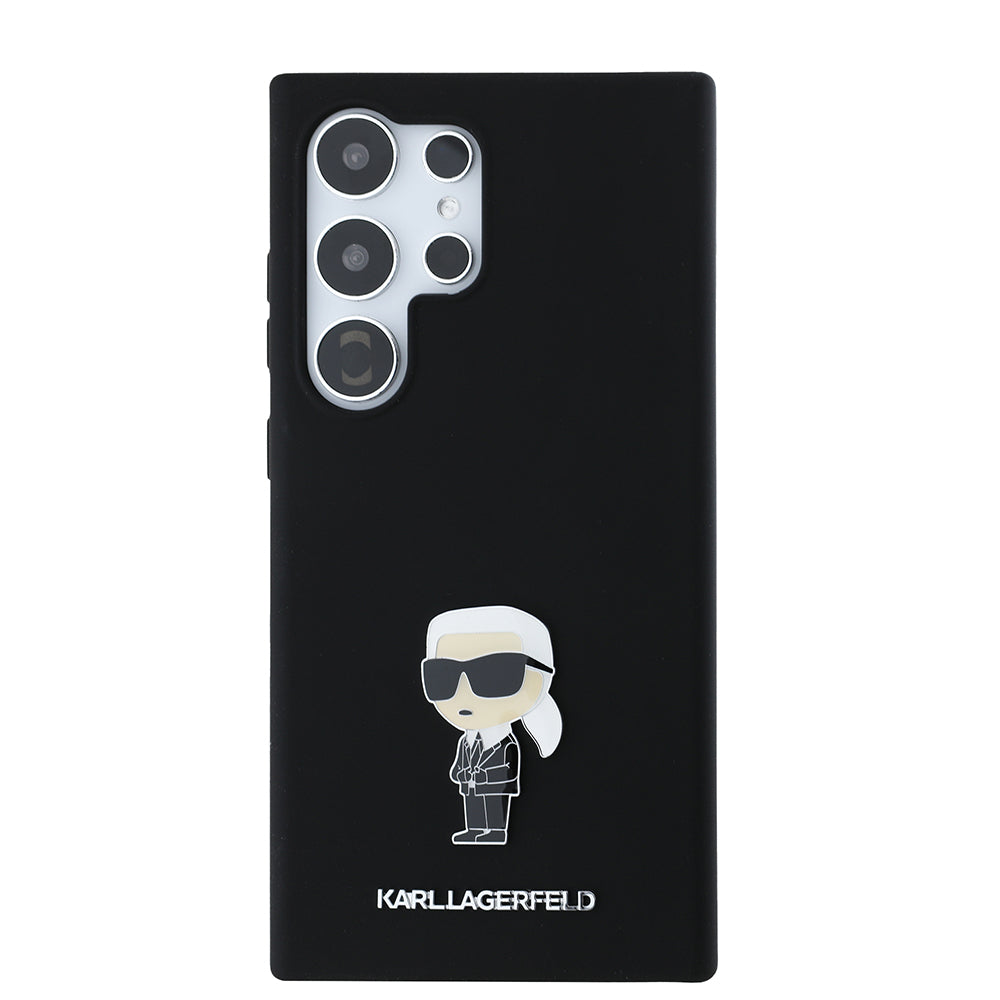 Funda para Samsung Galaxy S24 Ultra S928, Karl Lagerfeld, Silicone Ikonik Karl, Negra