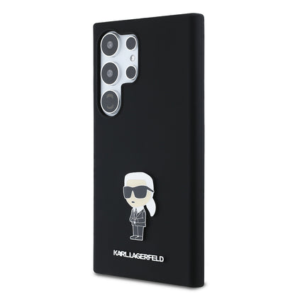 Funda para Samsung Galaxy S24 Ultra S928, Karl Lagerfeld, Silicone Ikonik Karl, Negra