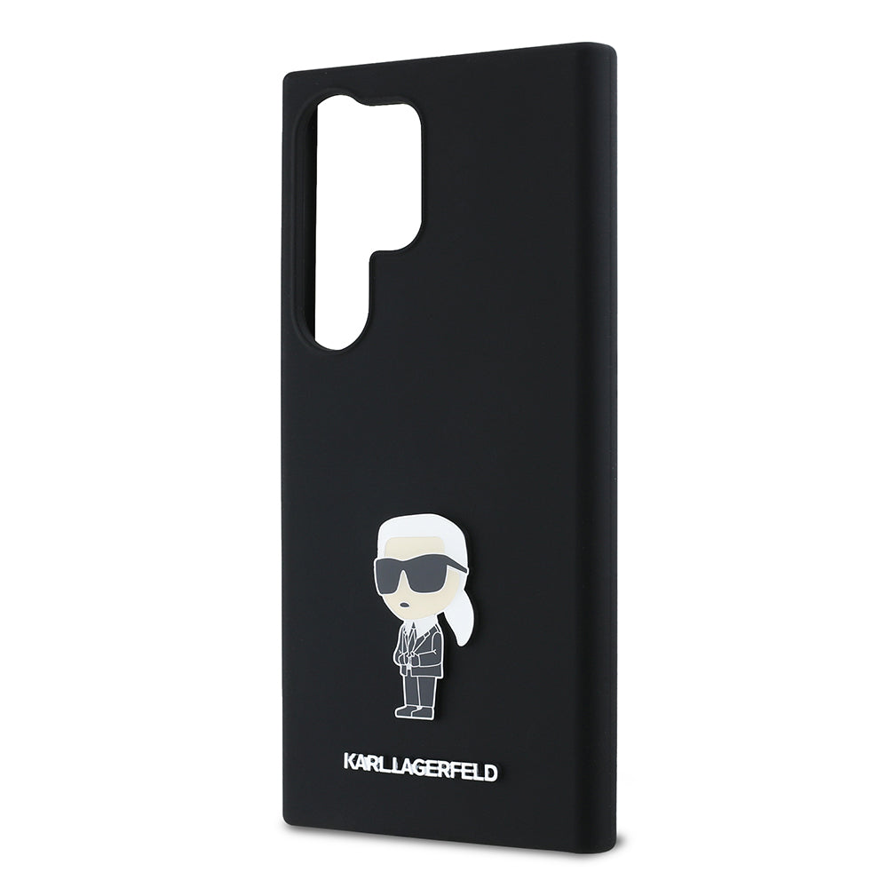 Funda para Samsung Galaxy S24 Ultra S928, Karl Lagerfeld, Silicone Ikonik Karl, Negra