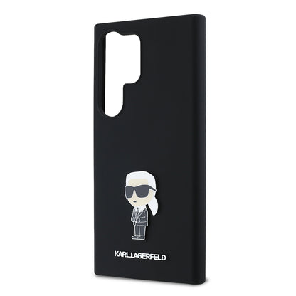 Funda para Samsung Galaxy S24 Ultra S928, Karl Lagerfeld, Silicone Ikonik Karl, Negra