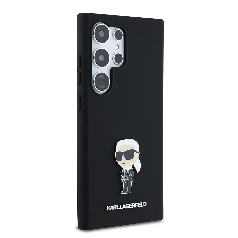 Funda para Samsung Galaxy S24 Ultra S928, Karl Lagerfeld, Silicone Ikonik Karl, Negra