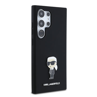 Funda para Samsung Galaxy S24 Ultra S928, Karl Lagerfeld, Silicone Ikonik Karl, Negra