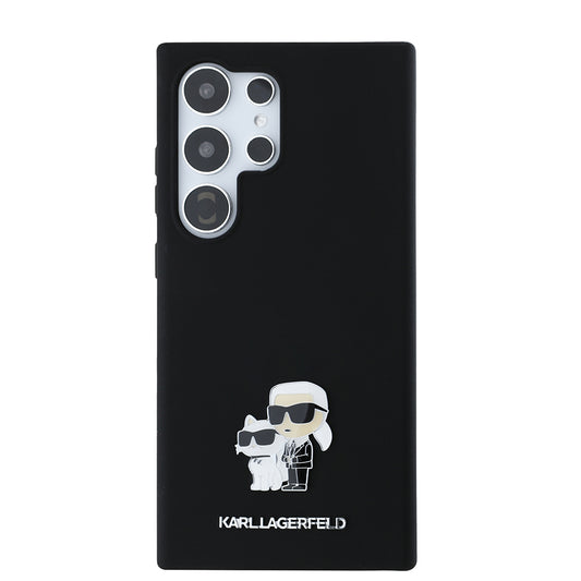 Funda para Samsung Galaxy S24 Ultra S928, Karl Lagerfeld, Silicona Karl & Choupette, Negra