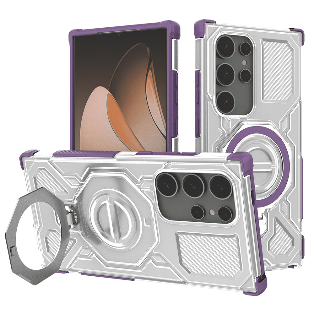 Case for Samsung Galaxy S24 Ultra S928, Techsuit, Carbon Shield Pro, Purple