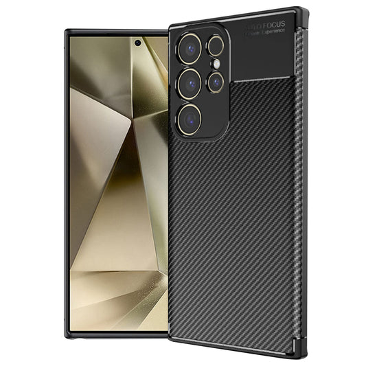 Case for Samsung Galaxy S24 Ultra S928, Techsuit, CarbonFiber, Black