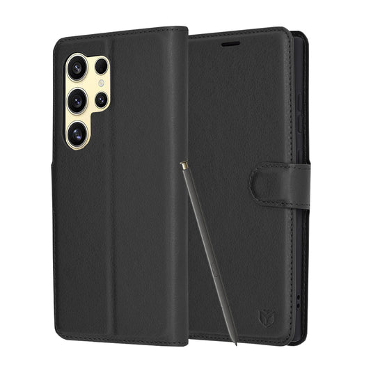 Funda para Samsung Galaxy S24 Ultra S928, Techsuit, Leather Folio, Negra