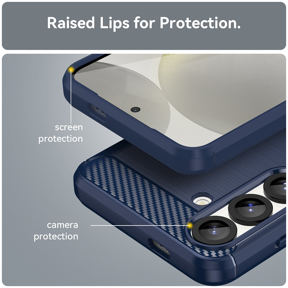Funda para Samsung Galaxy S25 Edge S937, Techsuit, Carbono, Azul