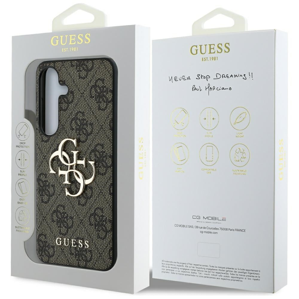 Funda para Samsung Galaxy S25+ S936, Guess, 4G Big Logo, Marrón