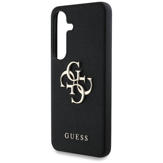 Funda para Samsung Galaxy S25+ S936, Guess, 4G Grained Big and Classic Logo, Negra