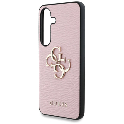 Funda para Samsung Galaxy S25+ S936, Guess, 4G Grained Big and Classic Logo, Rosa