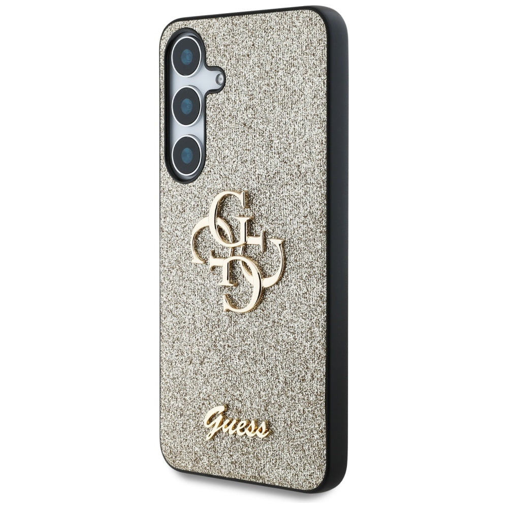 Funda para Samsung Galaxy S25+ S936, Guess, Glitter Big 4G Script, Dorada