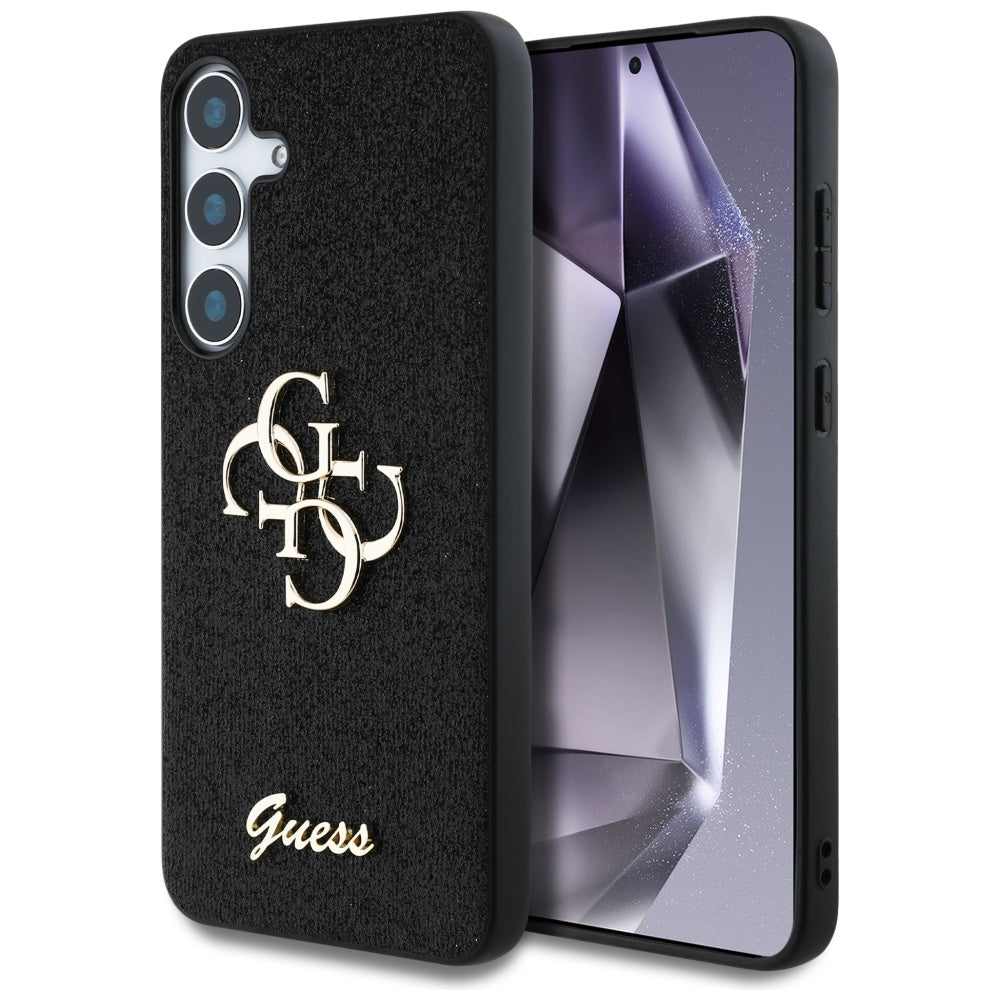 Funda para Samsung Galaxy S25+ S936, Guess, Glitter Big 4G Script, Negra