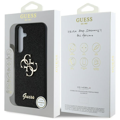 Funda para Samsung Galaxy S25+ S936, Guess, Glitter Big 4G Script, Negra