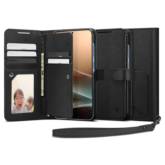 Funda para Samsung Galaxy S25+ S936, Spigen, Wallet S, Negra ACS09125