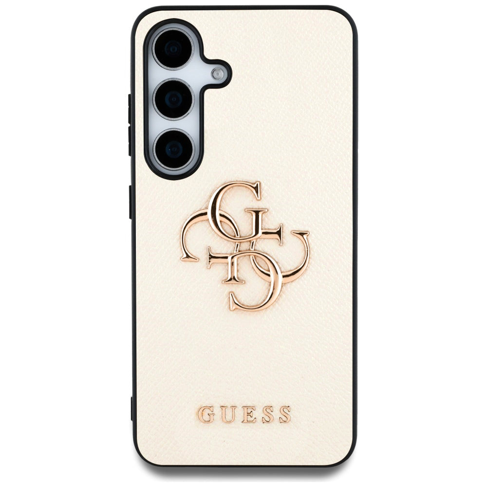 Funda para Samsung Galaxy S25 S931, Guess, 4G Grained Big and Classic Logo, Beige