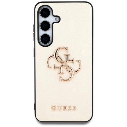Funda para Samsung Galaxy S25 S931, Guess, 4G Grained Big and Classic Logo, Beige
