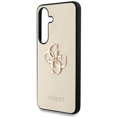 Funda para Samsung Galaxy S25 S931, Guess, 4G Grained Big and Classic Logo, Beige