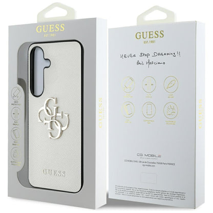 Funda para Samsung Galaxy S25 S931, Guess, 4G Grained Big and Classic Logo, Beige
