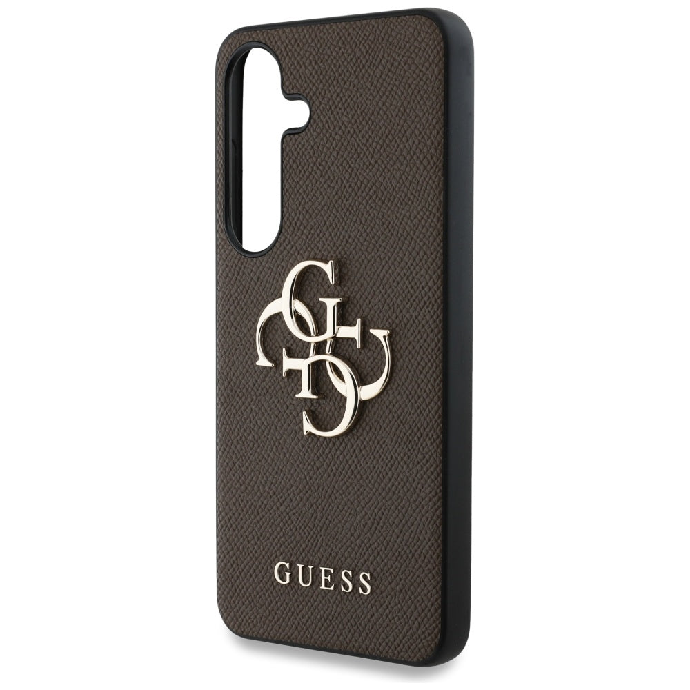 Funda para Samsung Galaxy S25 S931, Guess, 4G Grained Big and Classic Logo, Marrón