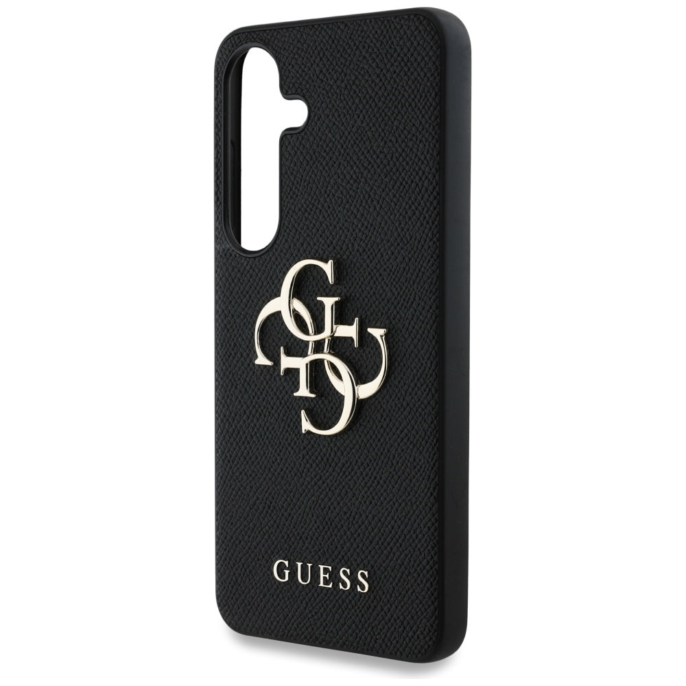 Funda para Samsung Galaxy S25 S931, Guess, 4G Grained Big and Classic Logo, Negra