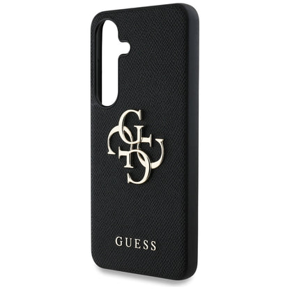 Funda para Samsung Galaxy S25 S931, Guess, 4G Grained Big and Classic Logo, Negra
