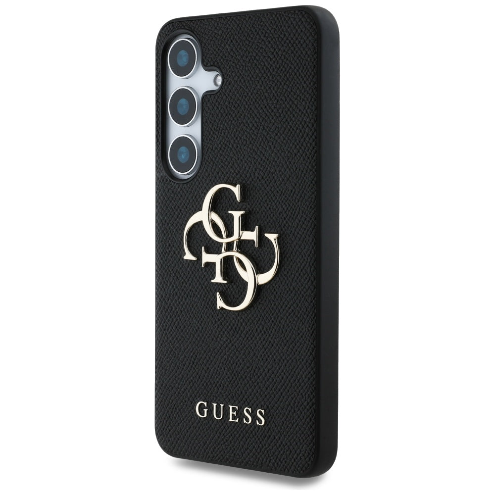 Funda para Samsung Galaxy S25 S931, Guess, 4G Grained Big and Classic Logo, Negra