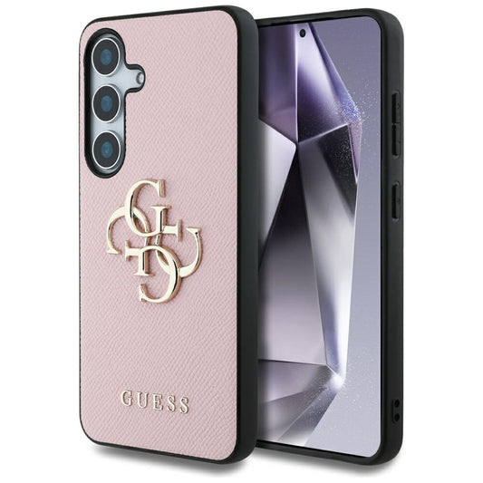 Funda para Samsung Galaxy S25 S931, Guess, 4G Grained Big and Classic Logo, Rosa