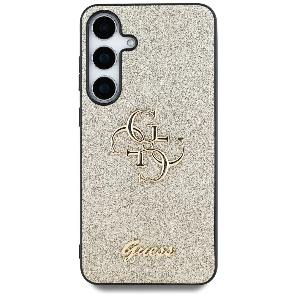 Funda para Samsung Galaxy S25 S931, Guess, Glitter Big 4G Script, Dorada