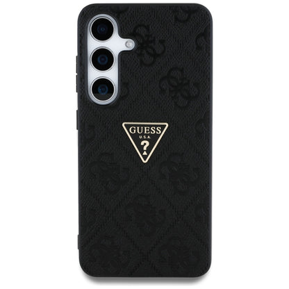Funda para Samsung Galaxy S25 S931, Guess, Grained Hot Stamp 4G Triangle, Negra