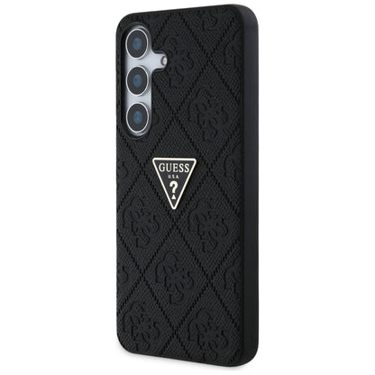 Funda para Samsung Galaxy S25 S931, Guess, Grained Hot Stamp 4G Triangle, Negra