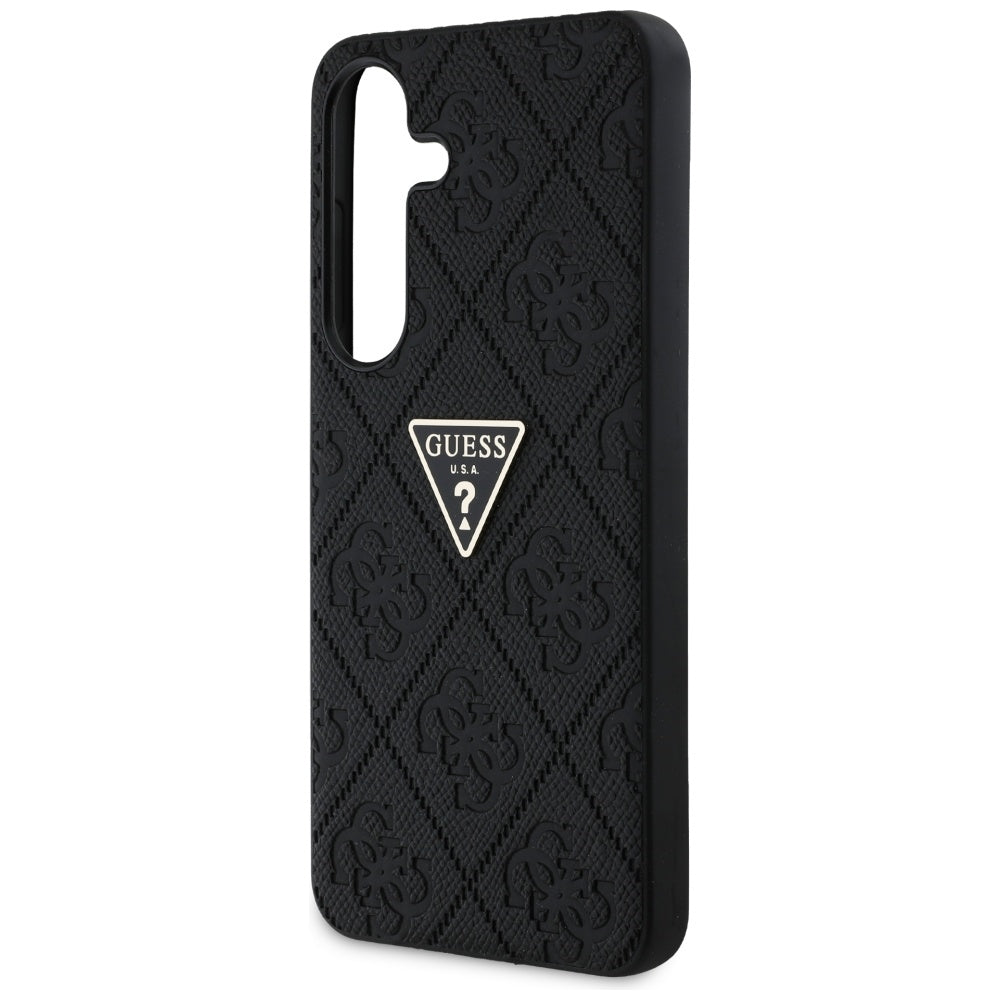Funda para Samsung Galaxy S25 S931, Guess, Grained Hot Stamp 4G Triangle, Negra