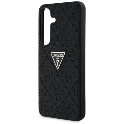 Funda para Samsung Galaxy S25 S931, Guess, Grained Hot Stamp 4G Triangle, Negra