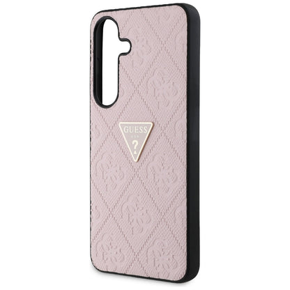 Funda para Samsung Galaxy S25 S931, Guess, Grained Hot Stamp 4G Triangle, Rosa