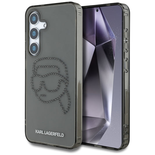 Funda para Samsung Galaxy S25 S931, Karl Lagerfeld, IML Rhinestones Karl's Head, Negra