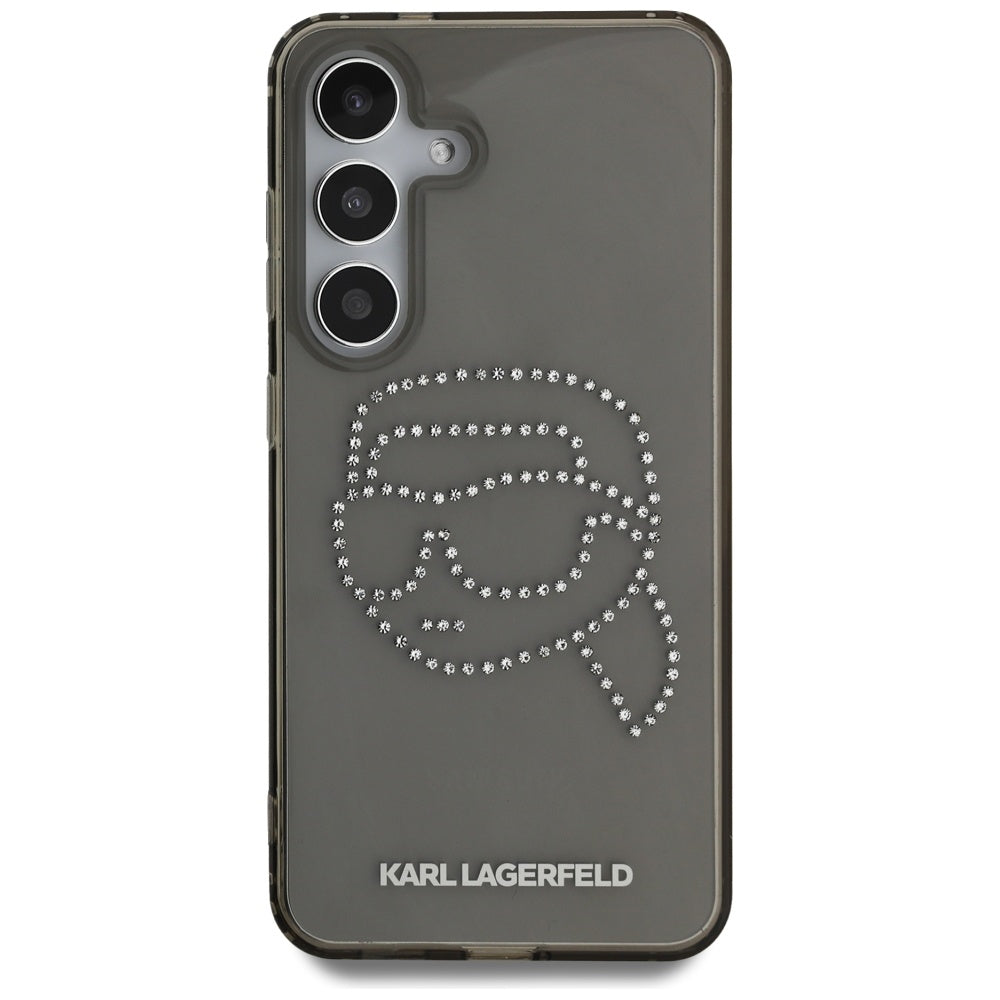 Funda para Samsung Galaxy S25 S931, Karl Lagerfeld, IML Rhinestones Karl's Head, Negra