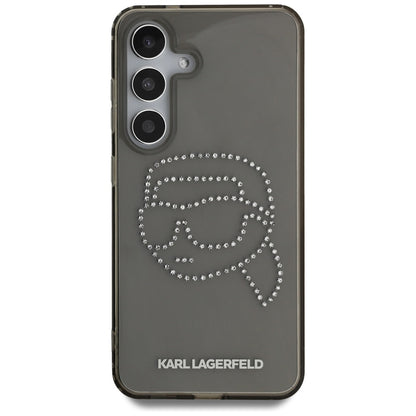 Funda para Samsung Galaxy S25 S931, Karl Lagerfeld, IML Rhinestones Karl's Head, Negra