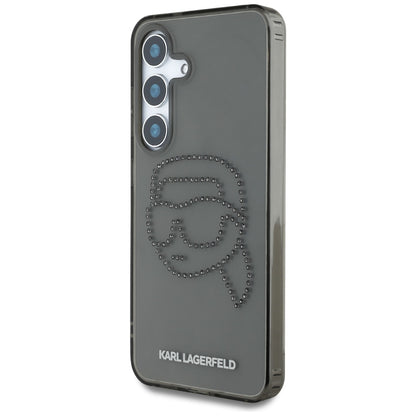 Funda para Samsung Galaxy S25 S931, Karl Lagerfeld, IML Rhinestones Karl's Head, Negra