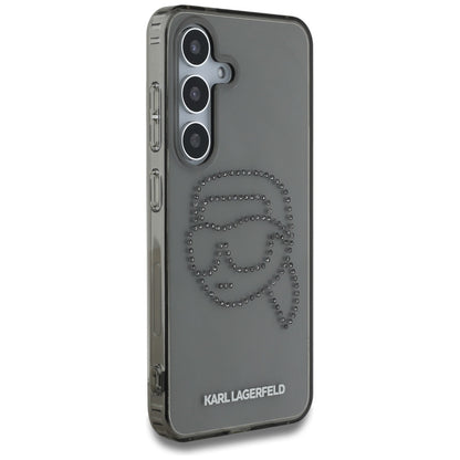 Funda para Samsung Galaxy S25 S931, Karl Lagerfeld, IML Rhinestones Karl's Head, Negra
