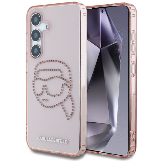 Funda para Samsung Galaxy S25 S931, Karl Lagerfeld, IML Rhinestones Karl's Head, Rosa