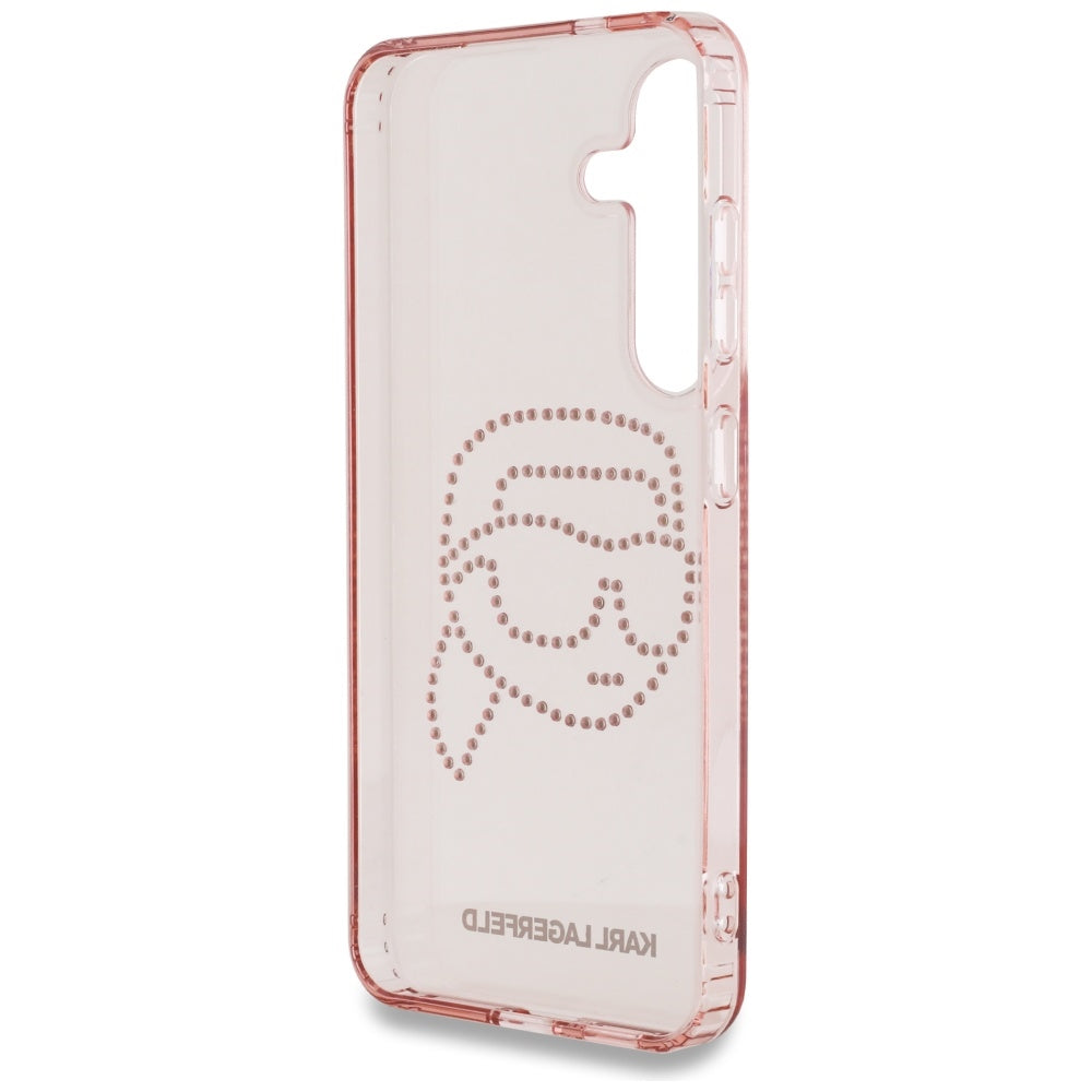 Funda para Samsung Galaxy S25 S931, Karl Lagerfeld, IML Rhinestones Karl's Head, Rosa